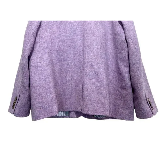 J.Crew Parke Chantal Herringbone Wool Blazer Womens 20 2X Purple Tweed Preppy - Picture 13 of 16